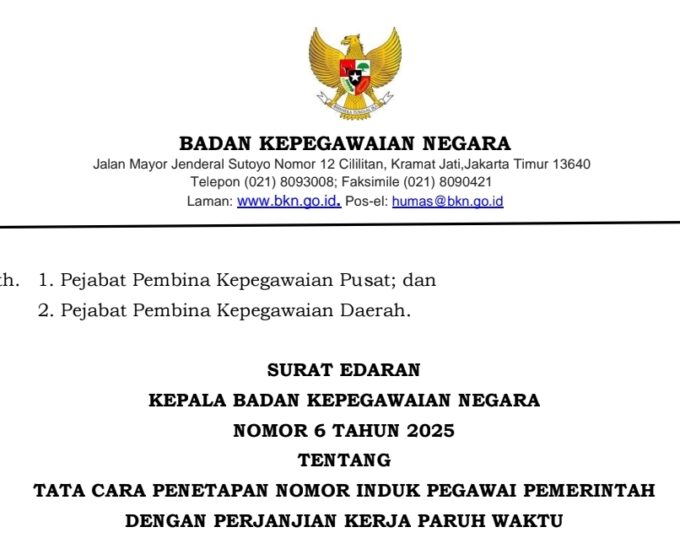 BKN Terbitkan Surat Edaran Penting: Guru Non-ASN Wajib Tahu Tata Cara Penetapan NI PPPK Paruh Waktu