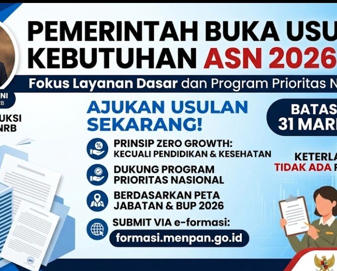 Pemerintah Buka Usulan Kebutuhan ASN 2026: Fokus Layanan Dasar dan Program Prioritas Nasional