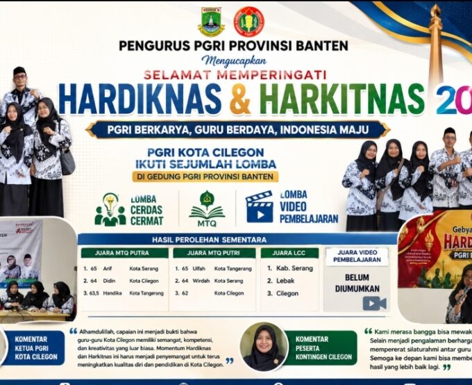 PGRI Kota Cilegon Raih Prestasi pada Peringatan Hardiknas dan Harkitnas 2026 Tingkat Provinsi Banten